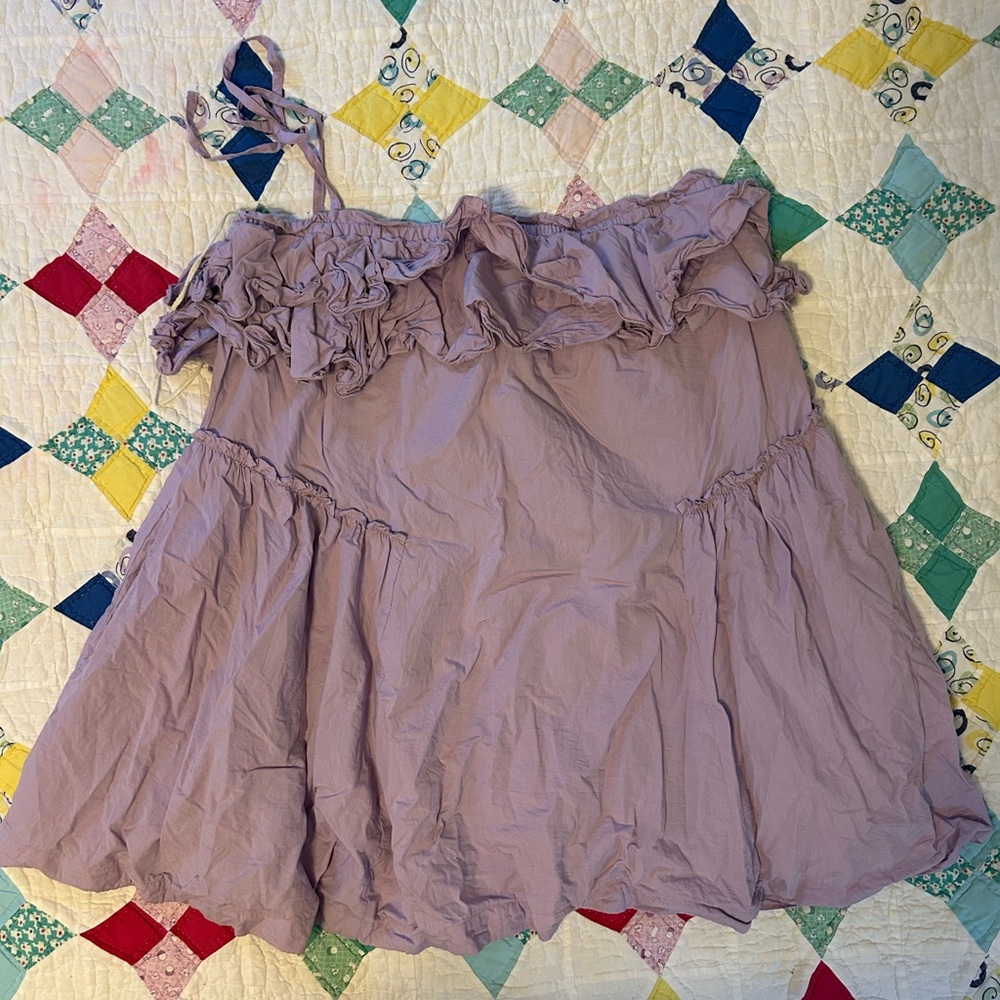 Free People Purple Ruffled Sundress (Free-est Have A Thing For You - Cotton)